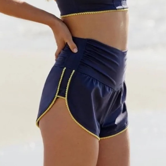 Free People Movement Navy High-Waisted Running Shorts - Picture 2 of 6